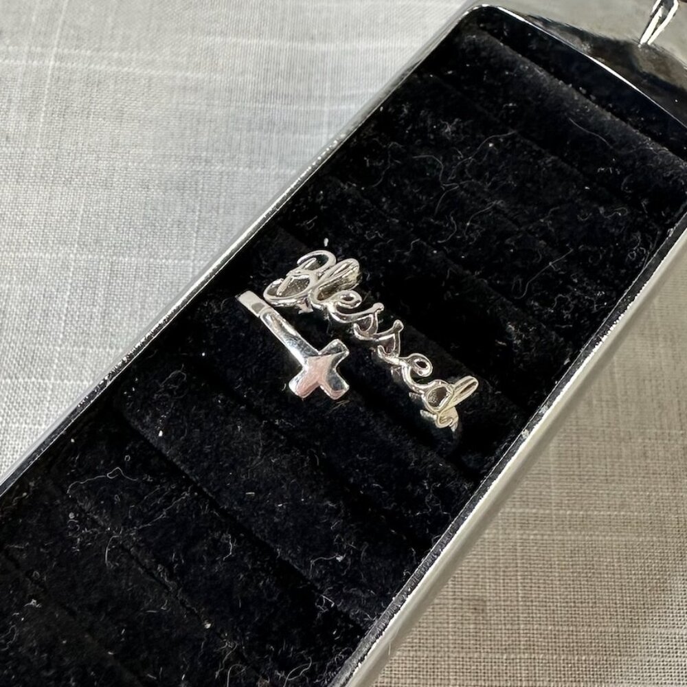 Blessed Cross Sterling Silver Ring - image 2